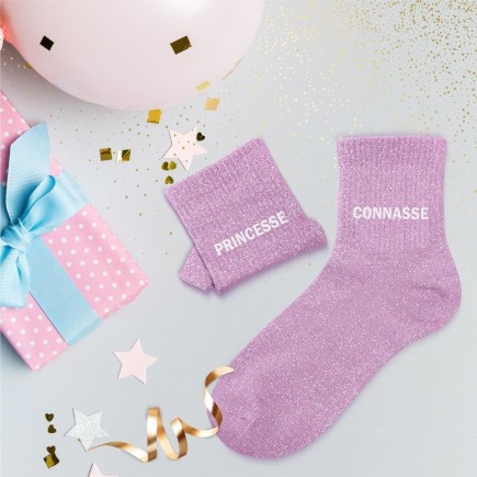Chaussettes paillettes duo princesse connasse