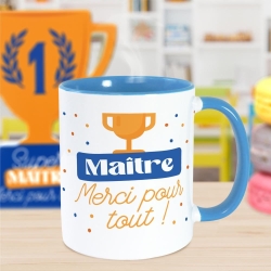 Mug bleu maitre merci