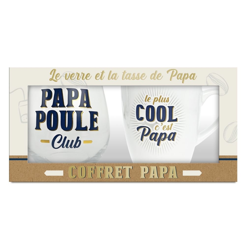 Coffret verre et tasse papa