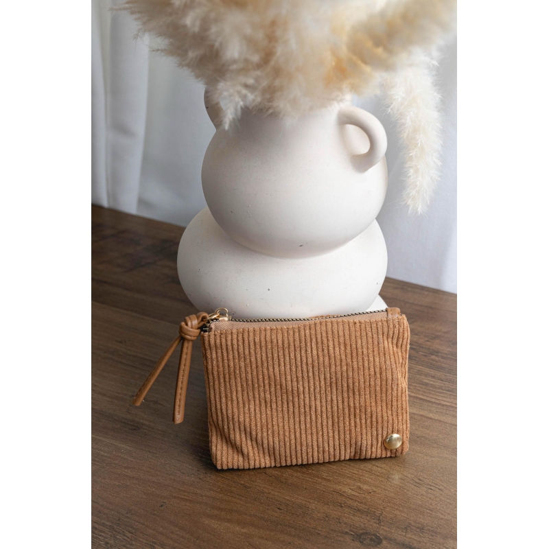 Porte monnaie velour marron