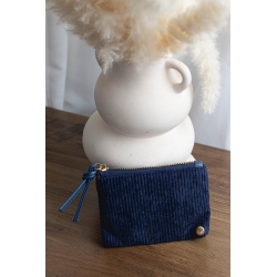 Porte monnaie velour bleu