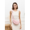 Sac banane velour rose demi lune