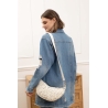 Sac banane motif floral demi lune beige