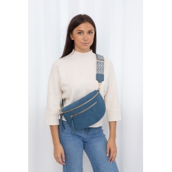 Sac banane velour bandouliere tissé