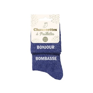 Chaussettes paillettes duo bonjour bombasse