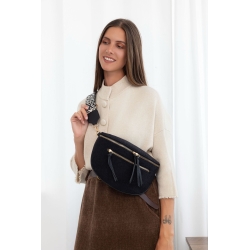 Sac banane velour noir avec double zip