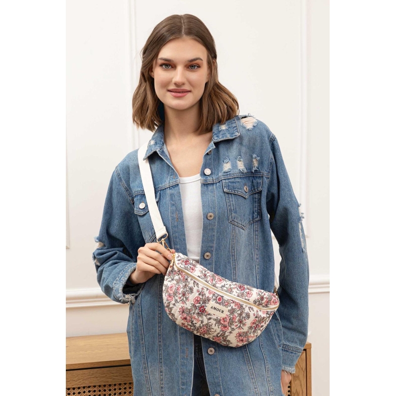 Sac banane imprimé floral Rouge