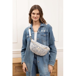 Sac banane imprimé floral bleu