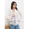 Sac banane velour gris avec double zip