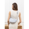 Sac banane velour gris demi lune