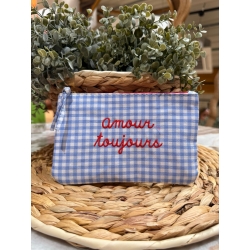 Pochette motif vichy amour toujours