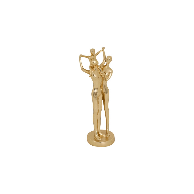 Statue famille Hapi haut 28,5 cm résine doré
