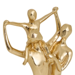 Statue famille Hapi haut 28,5 cm résine doré