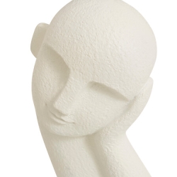 Statue visage Wonj haut 24,5 cm résine blanc