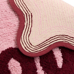 Tapis festons Cherry 90 x 60 cm coton tufté rose
