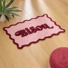 Tapis festons Cherry 90 x 60 cm coton tufté rose