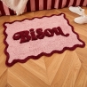 Tapis festons Cherry 90 x 60 cm coton tufté rose