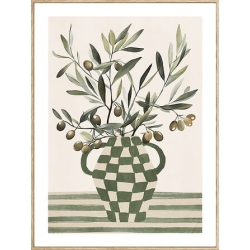 Toile imprimée olive...