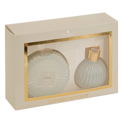 Coffret senteur Albie diam 8.1 cm thé blanc