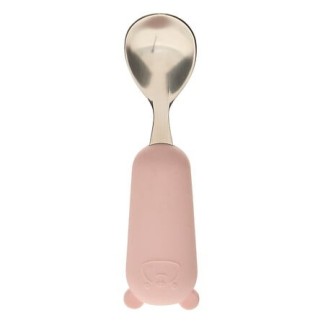 Set couverts cuillère et fourchette Yum long 16,5 cm rose pour enfant