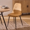 Chaise Tyka chenille ocre pieds métal noir