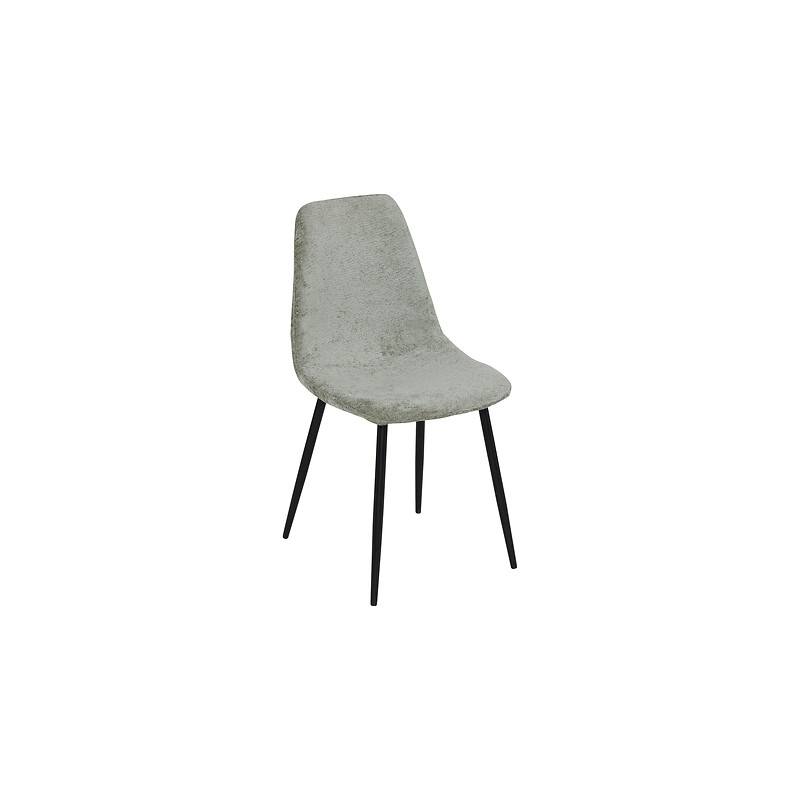 Chaise Tyka chenille kaki pieds métal noir