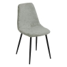 Chaise Tyka chenille kaki pieds métal noir
