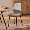 Chaise Tyka chenille kaki pieds métal noir