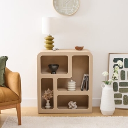 Meuble 4 étagères Soleya L. 75 x P. 30 x H. 85 cm bois beige