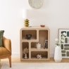 Meuble 4 étagères Soleya L. 75 x P. 30 x H. 85 cm bois beige