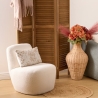 Fauteuil bouclette Leone ivoire