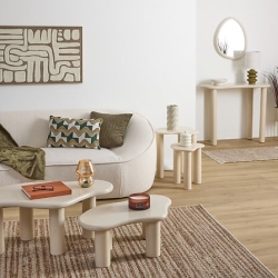 Lot de 2 tables café Olao ivoire
