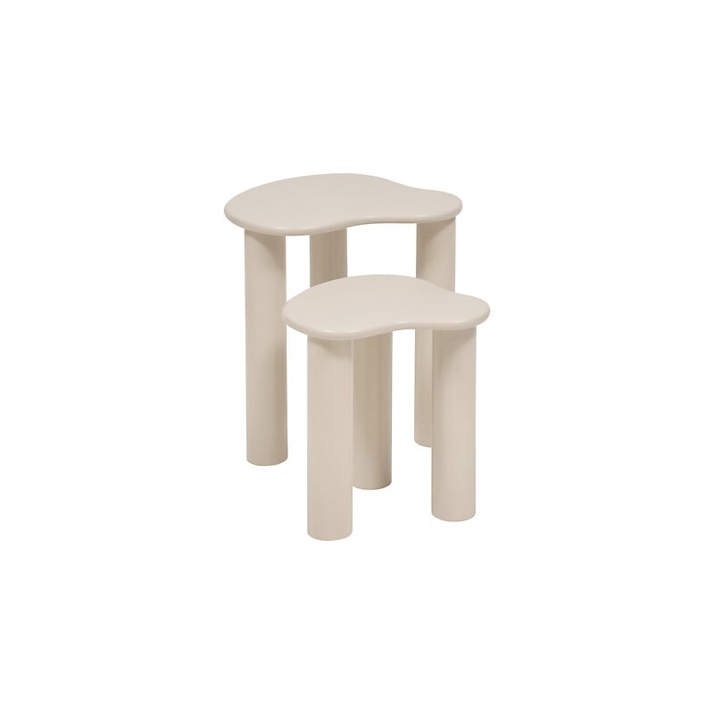 Lot de 2 tables café Olao ivoire