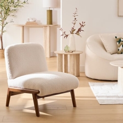 Fauteuil bouclette Liora ivoire