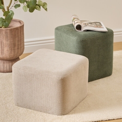Pouf 2 en 1 Doki L. 41 x P. 30 x H. 41 cm gris et vert