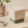 Pouf 2 en 1 Doki L. 41 x P. 30 x H. 41 cm gris et vert