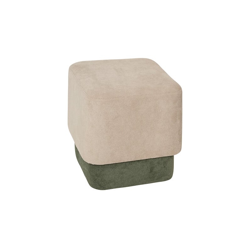Pouf 2 en 1 Doki L. 41 x P. 30 x H. 41 cm gris et vert