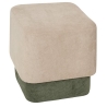 Pouf 2 en 1 Doki L. 41 x P. 30 x H. 41 cm gris et vert