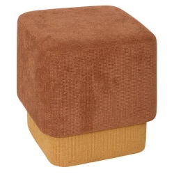 Pouf 2 en 1 Doki L. 41 x P. 30 x H. 41 cm ambre et ocre