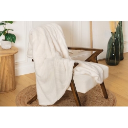 Plaid sherpa jacquard Opal 130 x 170 cm ivoire