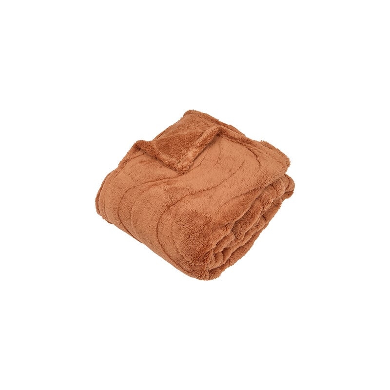 PLAID SHERPA JACQUARD OPAL 130 X 170 CM AMBRE