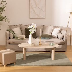 Table basse Anaya 120 x 60 x 40 cm bois effet travertin beige