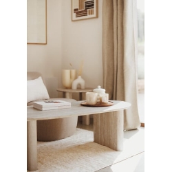 Table basse Anaya 120 x 60 x 40 cm bois effet travertin beige