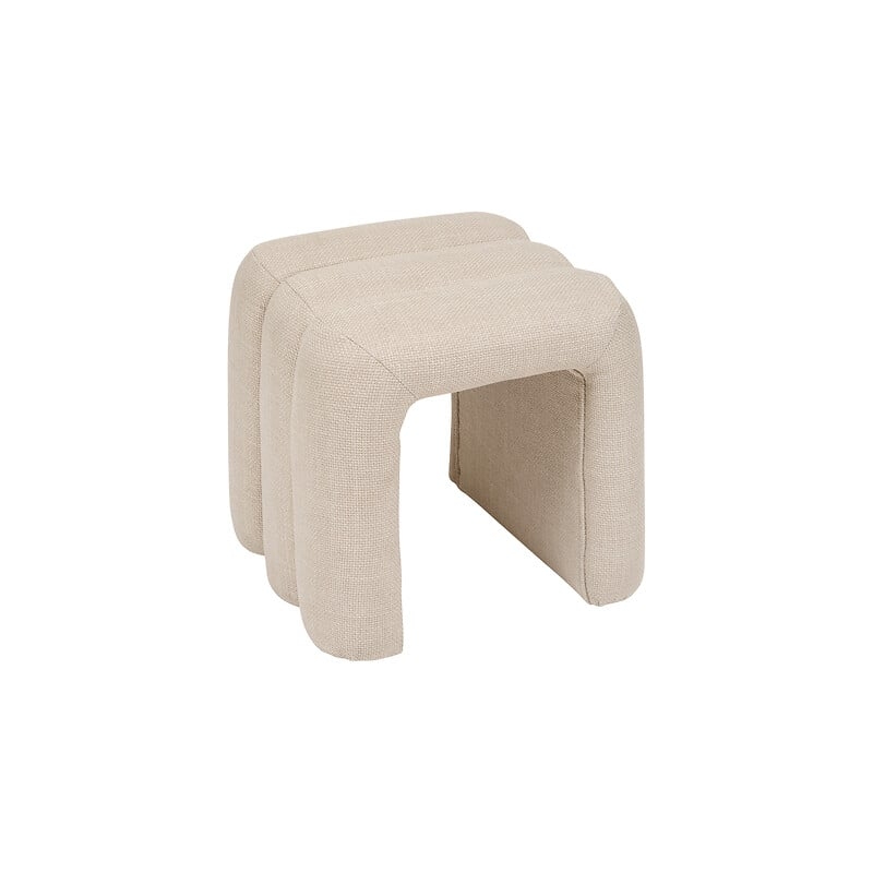 Pouf Sisco L. 43 x P. 42 x H. 44 cm tissu argile