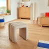 Pouf Sisco L. 43 x P. 42 x H. 44 cm tissu argile