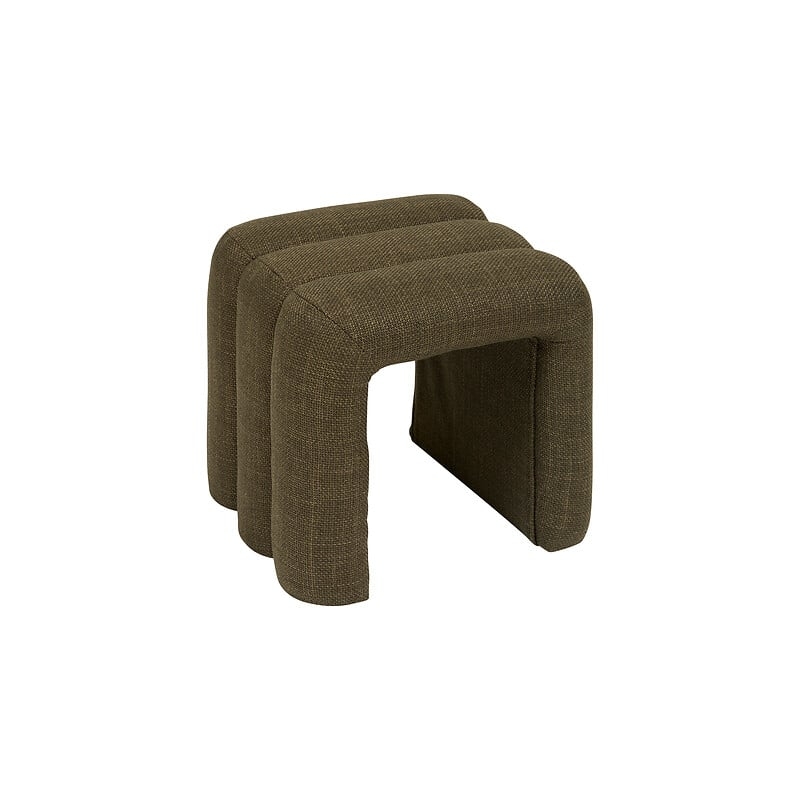 Pouf Sisco L. 43 x P. 42 x H. 44 cm tissu vert kaki