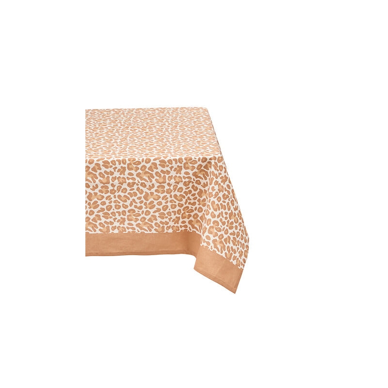 Nappe Leopardi 150 x 250 cm coton imprimé beige lin
