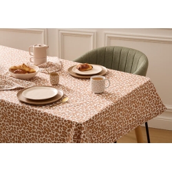 Nappe Leopardi 150 x 250 cm coton imprimé beige lin