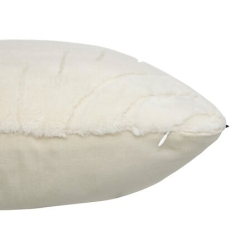 Coussin fourrure jacquard Arka 45 x 45 cm polyester ivoire