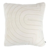 Coussin fourrure jacquard Arka 45 x 45 cm polyester ivoire